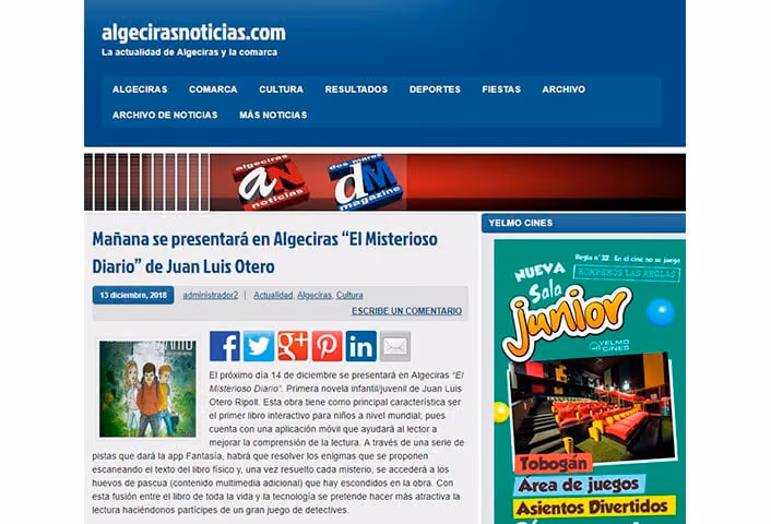 Imagen de la noticia: Algecirasnoticias.com informa de la presentación de la obra de Juan Luis Otero