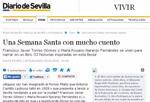 Imagen de la noticia: Diario de Sevilla escribe sobre «Cuentos y relatos inéditos de Semana Santa», editado por Punto Rojo Libros