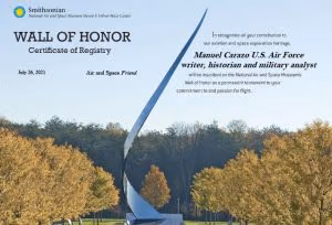 Imagen de la noticia: El nombre de Manuel Carazo aparece ya en el Muro de Honor del Smithsonian Air & Space Museum