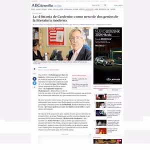 Imagen de la noticia: El periódico ABC de Sevilla destaca el nuevo libro de José Enrique Gil-Delgado Y El Quijote inspiró a Shakespeare