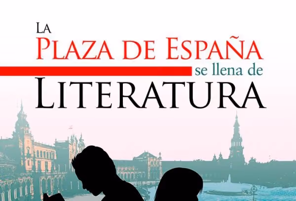 Plaza de Espanya de Sevilla llena de literatura