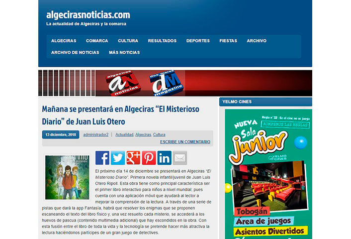 Algecirasnoticias.com informa de la presentación de la obra de Juan Luis Otero