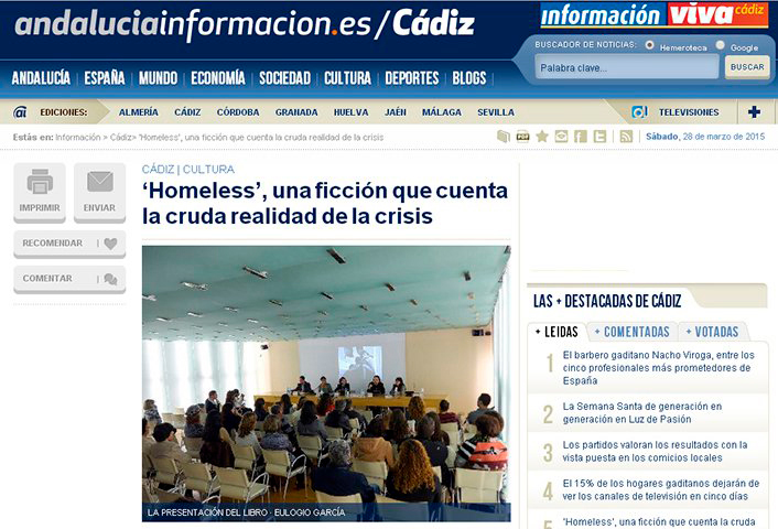 Gran acogida en la presentación de "Homeless" de José Luis Ruffo