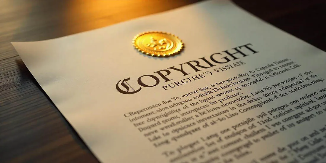 Documento oficial tras registrar derechos de autor